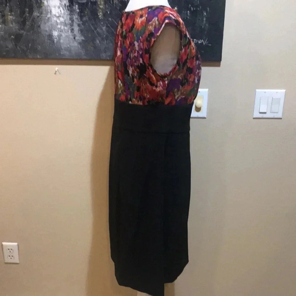 AB STUDIO Sleeveless Multi-Colored Bodice Empire Waist Midi Dress-Size 14 - Picture 3 of 10